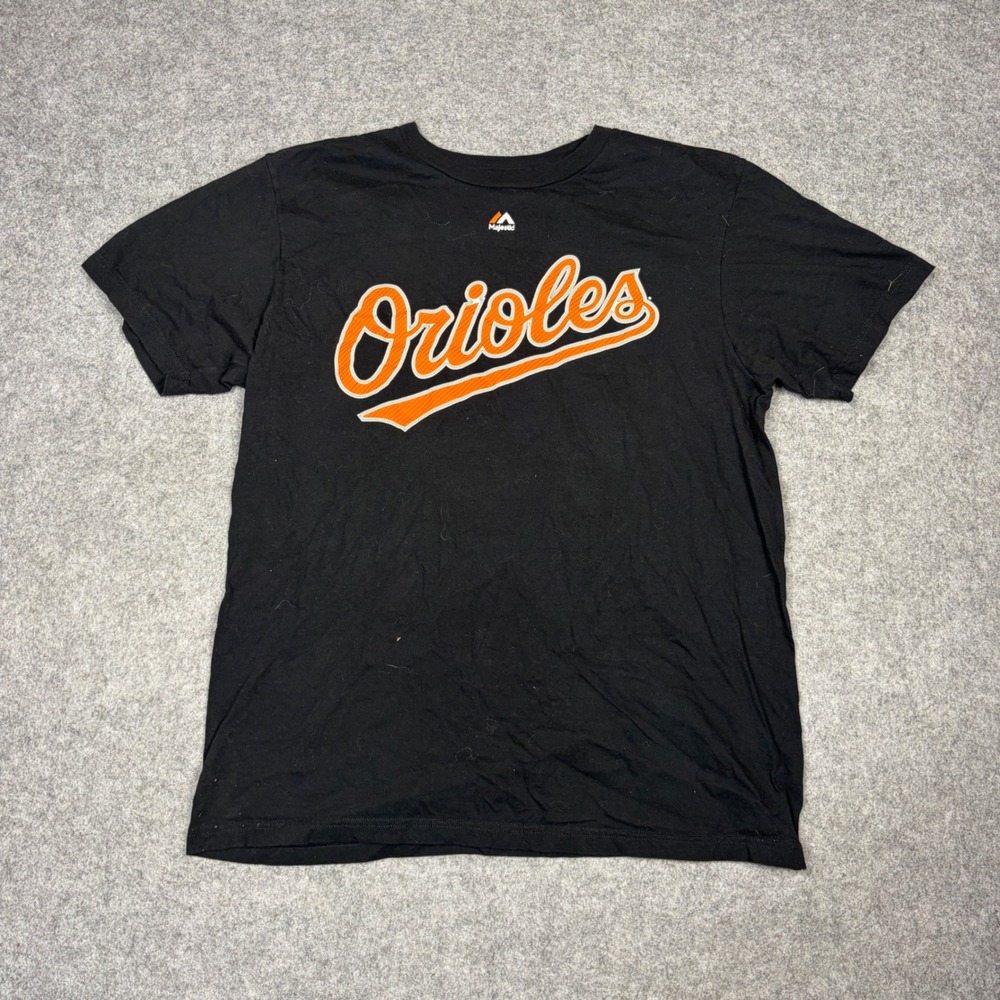 Majestic Baltimore Orioles Nick Markakis 21 Black T-Shirt Mens L MLB Baseball